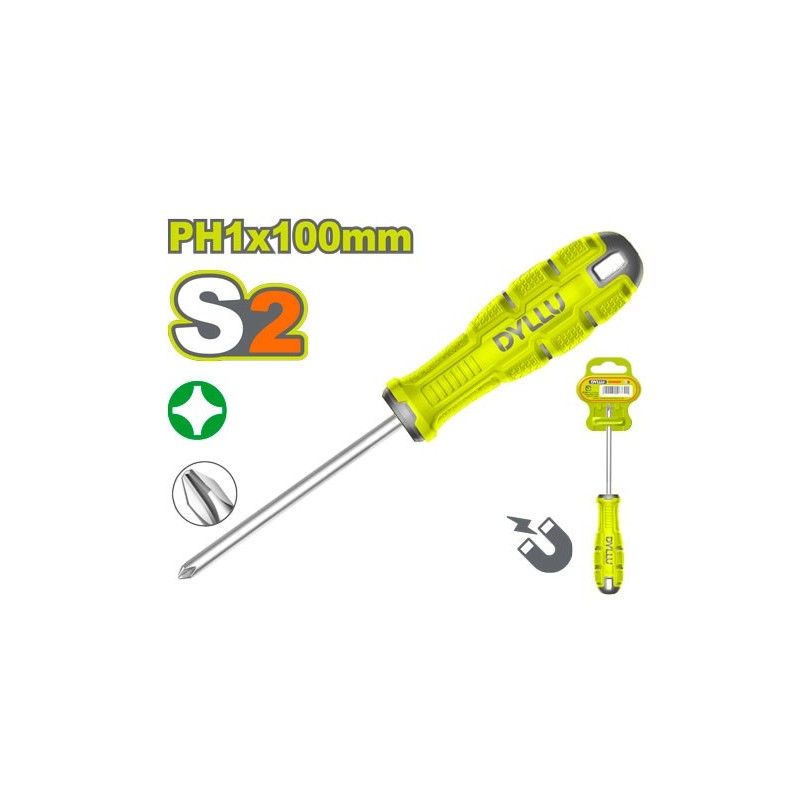 Отвертка крестовая PH1*100мм DYLLU DTSDB214