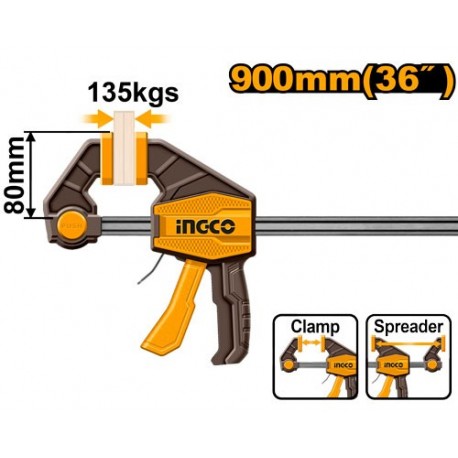 Быстрозажимная струбцина 80x900мм INDUSTRIAL INGCO HQBC36803