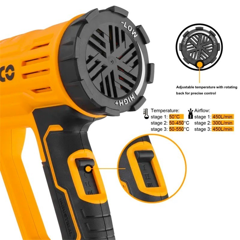 Фен индустриальный 2000Вт HG200047 INGCO