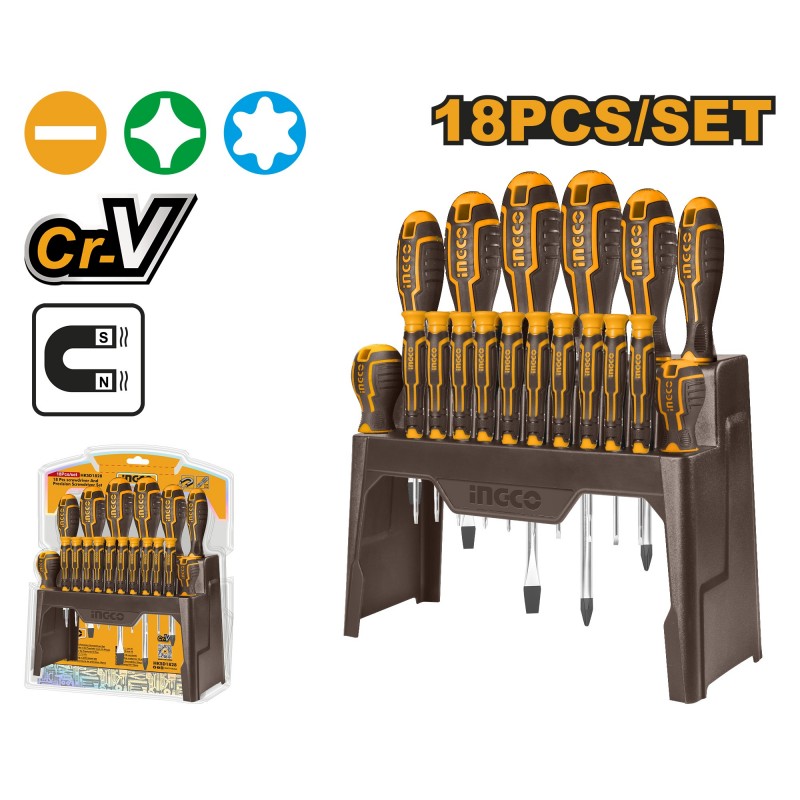 Комплект отверток 18 шт INGCO HKSD1828