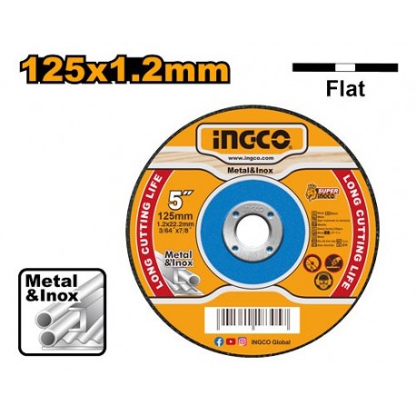 Диск по металу 125*1.2*22.2мм INGCO MCD121251