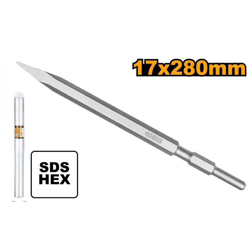 Зубило острое HEX 17x280мм INGCO DBC0512801