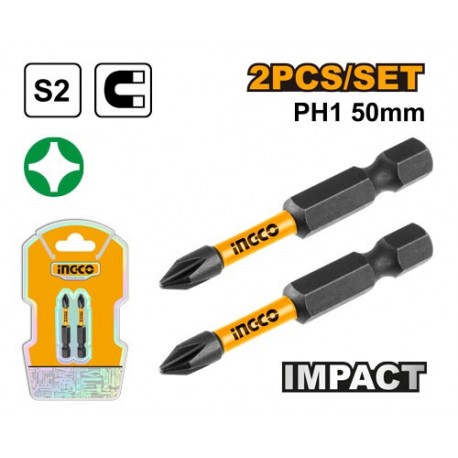 Набор бит PH1 50мм 2шт INDUSTRIAL INGCO SDBIM71PH150